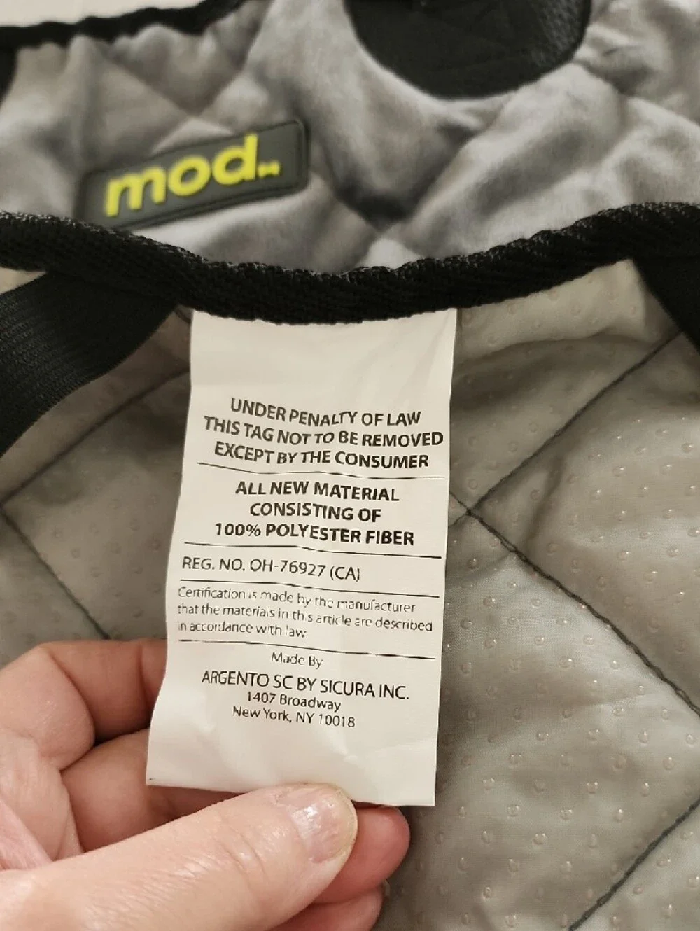 Mod Quilted Gray Pet Car Seat Cover